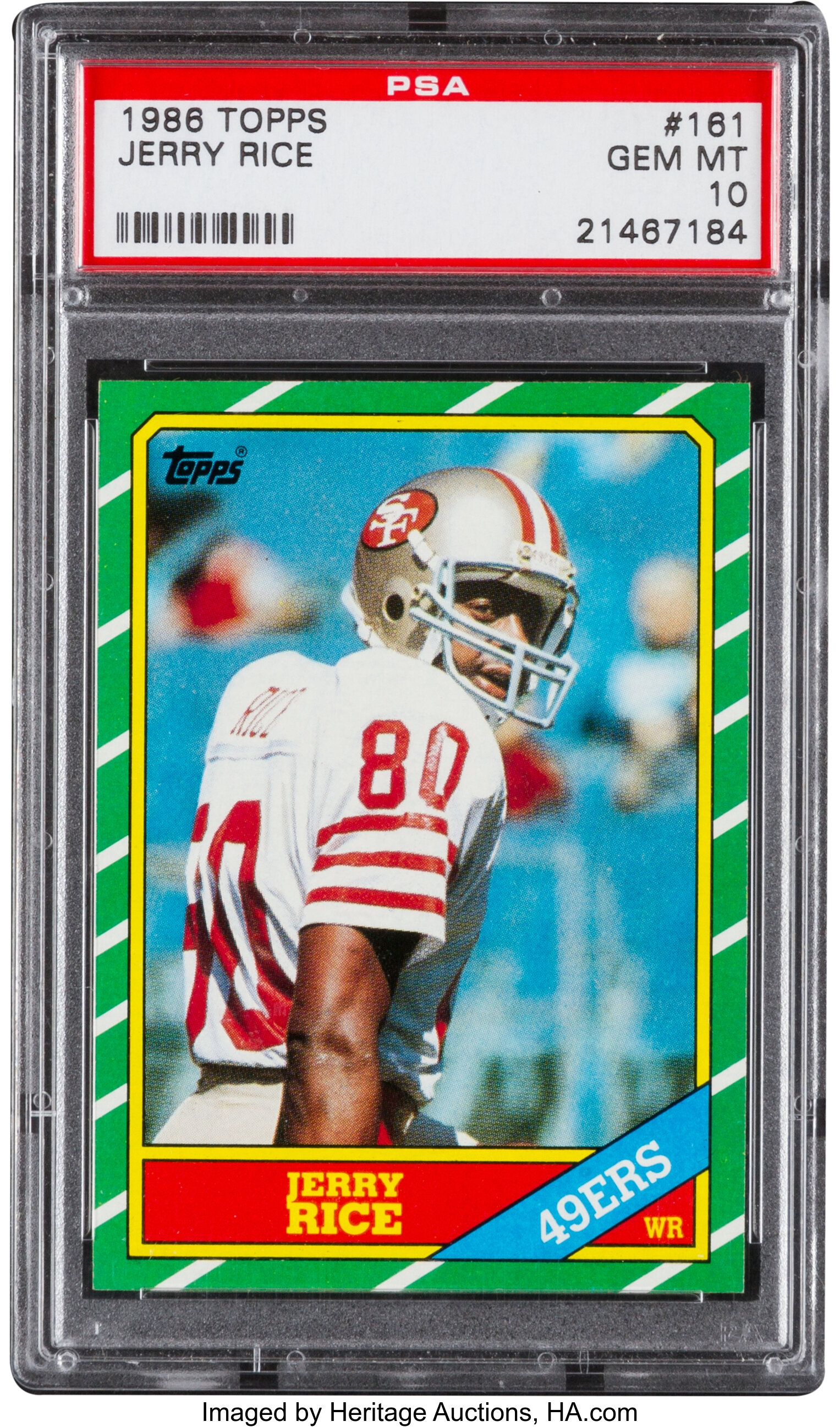 Jerry Rice 1986 Topps Football Rookie Card (RC) #161- PSA