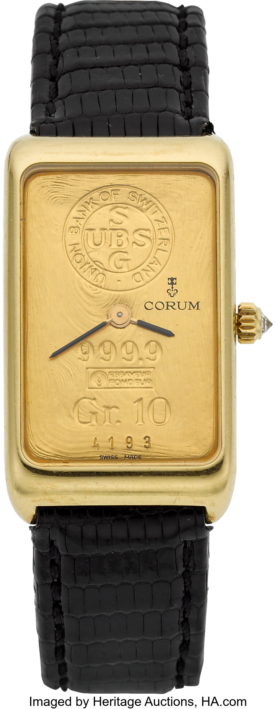 Corum Gr. 10 Yellow Gold Ingot Watch Ref. 14400. Timepieces