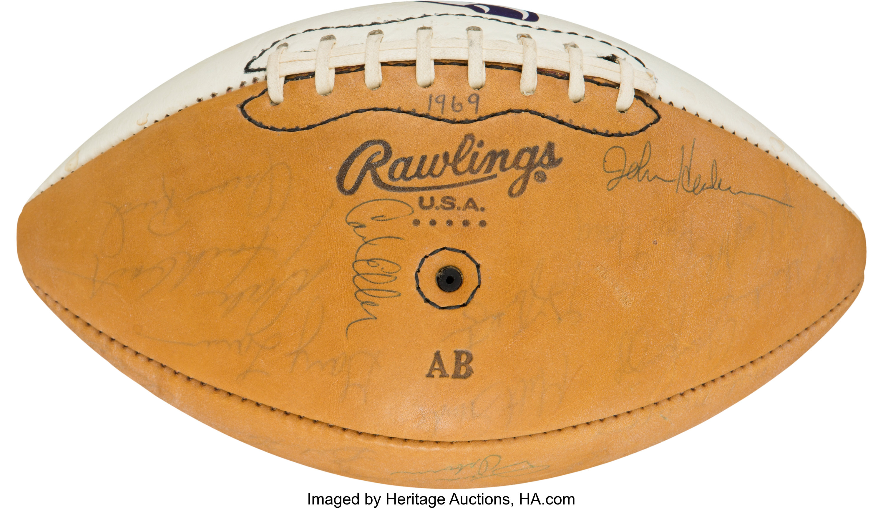 1969 Minnesota Vikings Team Signed Football (Super Bowl Season) -, Lot  #82164