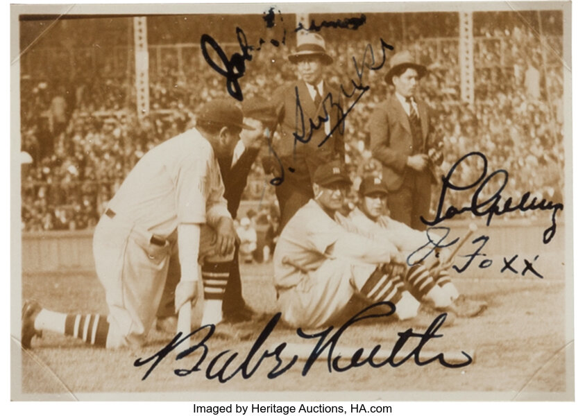 Lou Gehrig Jimmie Foxx and Babe Ruth 1927 