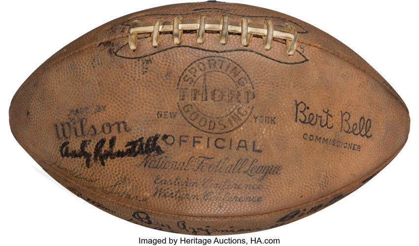 1956 New York Giants Team Signed NFL Championship Football -, Lot #82312