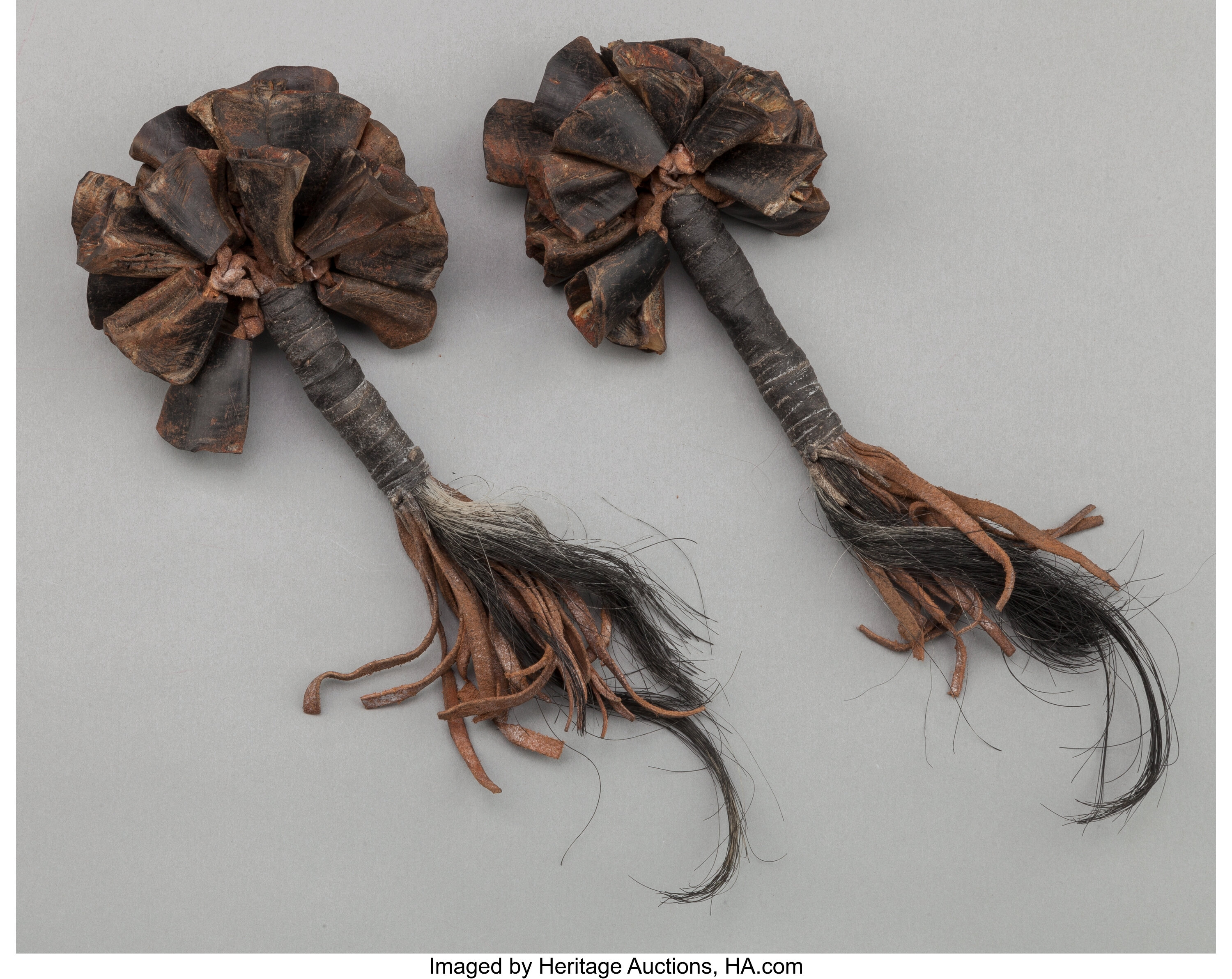 A PAIR OF NAVAJO DEW CLAW RATTLES. c. 1920. ... (Total: 2 Items) | Lot ...