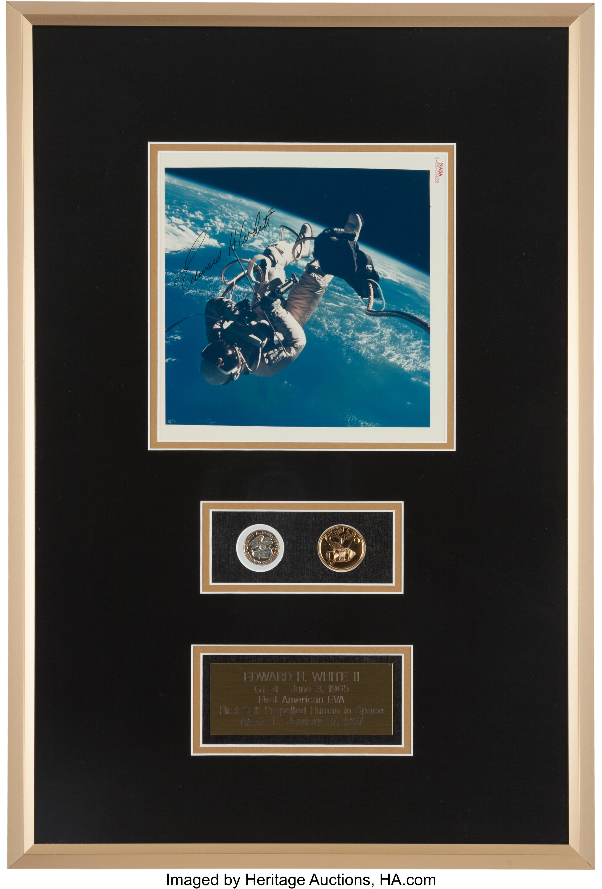 Ed White Ii Signed Original Nasa Red Number Eva Color Photo On Lot 539 Heritage Auctions