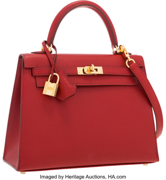 Hermes Retourne Kelly Bag 25cm Vermillion Swift Gold Hardware