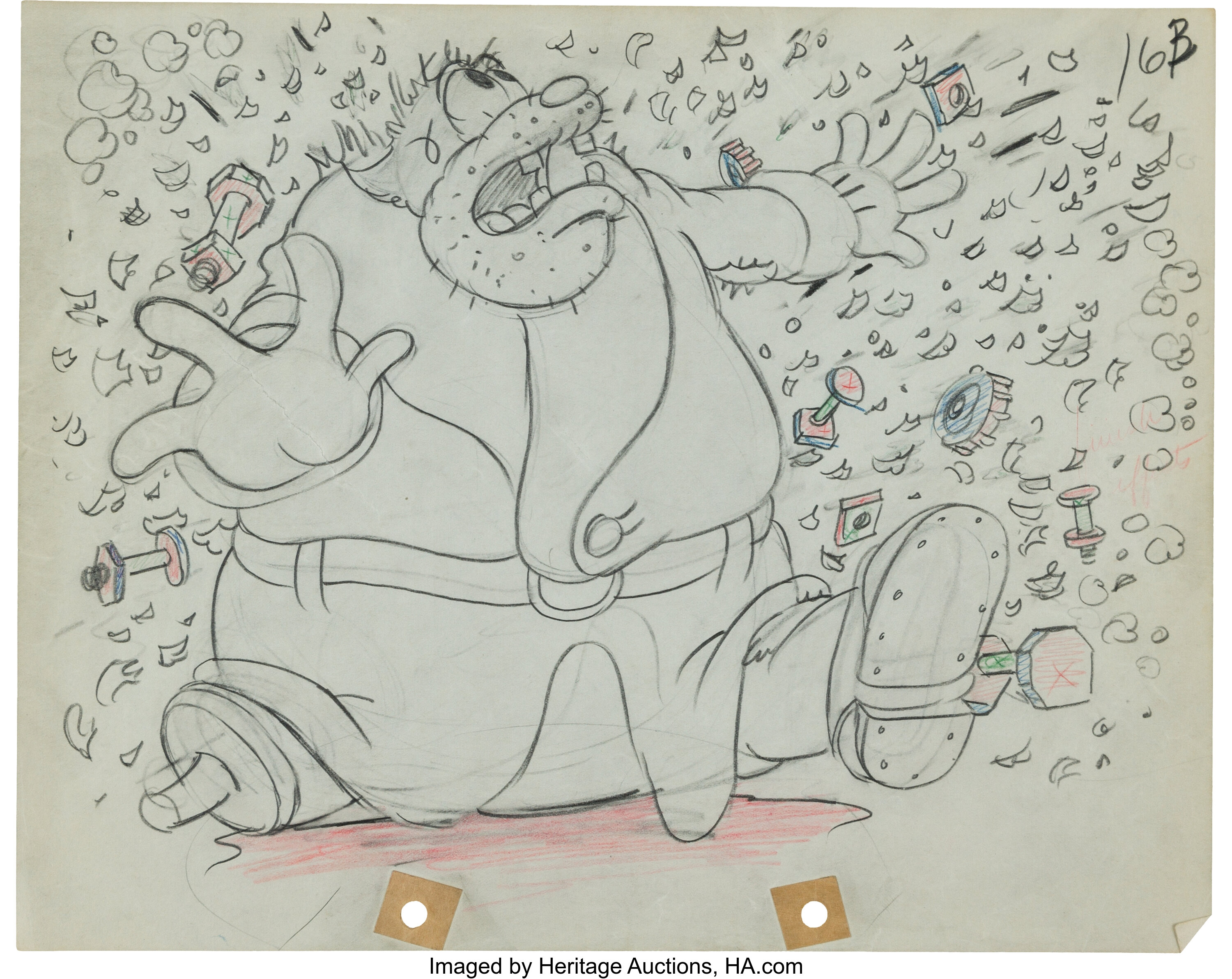 Mickey's Service Station Pete Production Drawing Animation Art | Lot ...