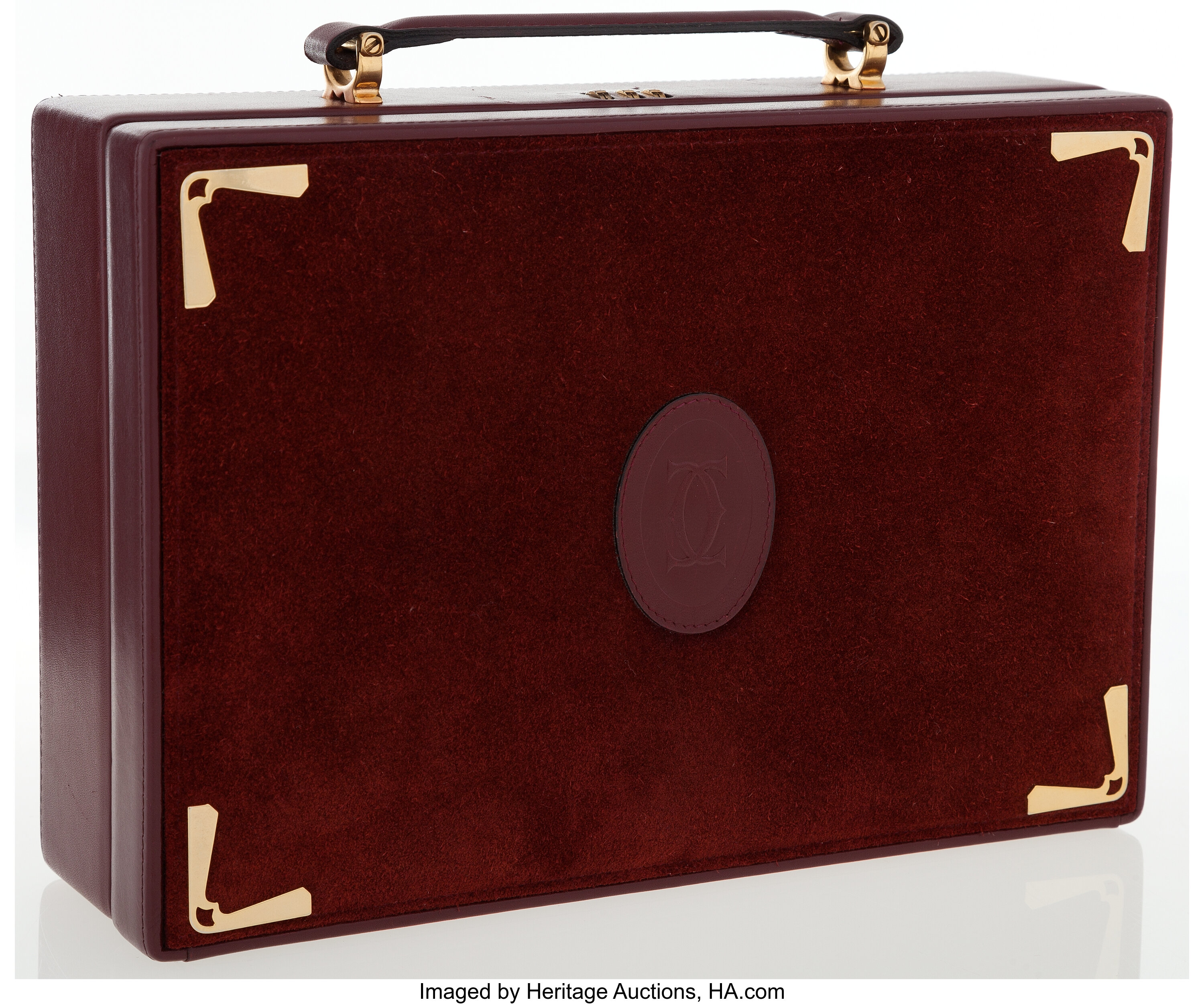 Large Travel Jewellery Case in Burgundy