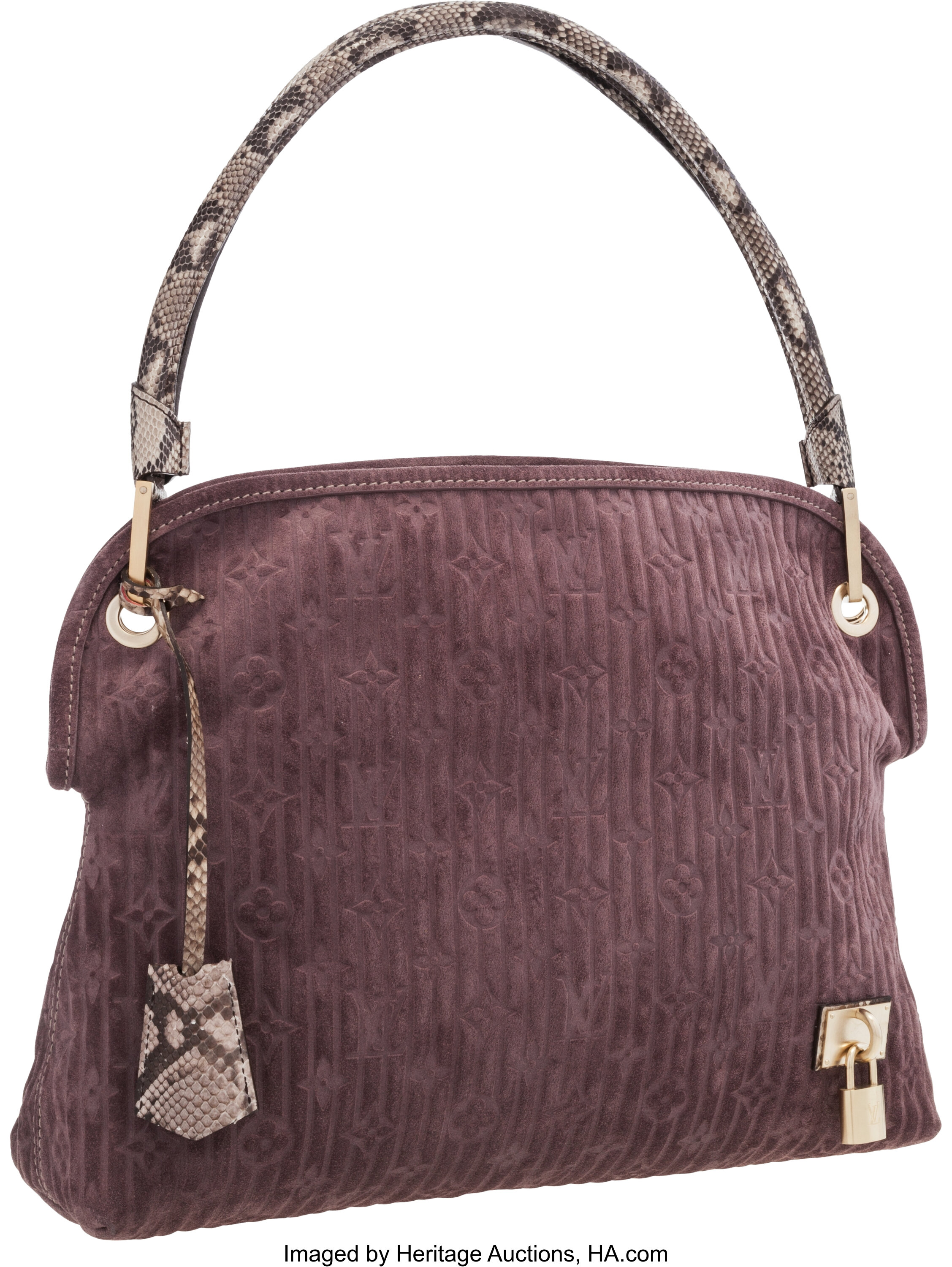 Louis Vuitton Limited Edition Amethyst Monogram Embossed Suede