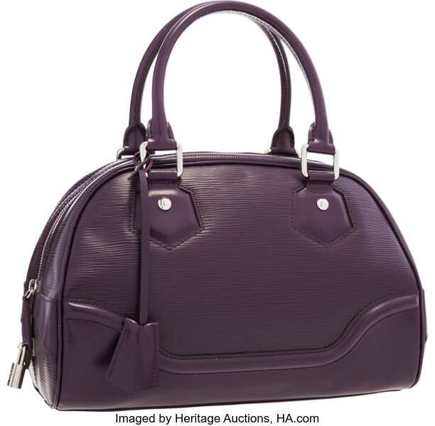 Louis Vuitton Purple Epi Leather Bowling Montaigne Bag . Excellent, Lot  #58263