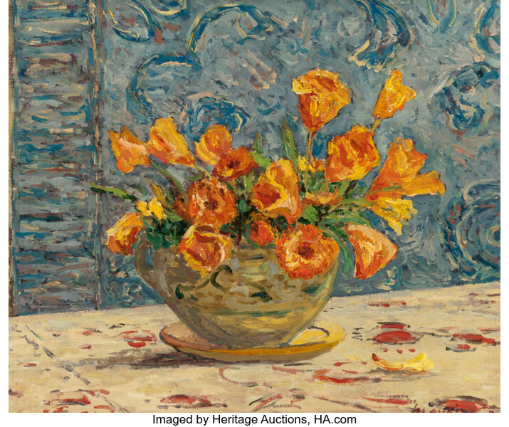 Maxime Maufra French 1861 1918 Vase De Fleurs Oil On