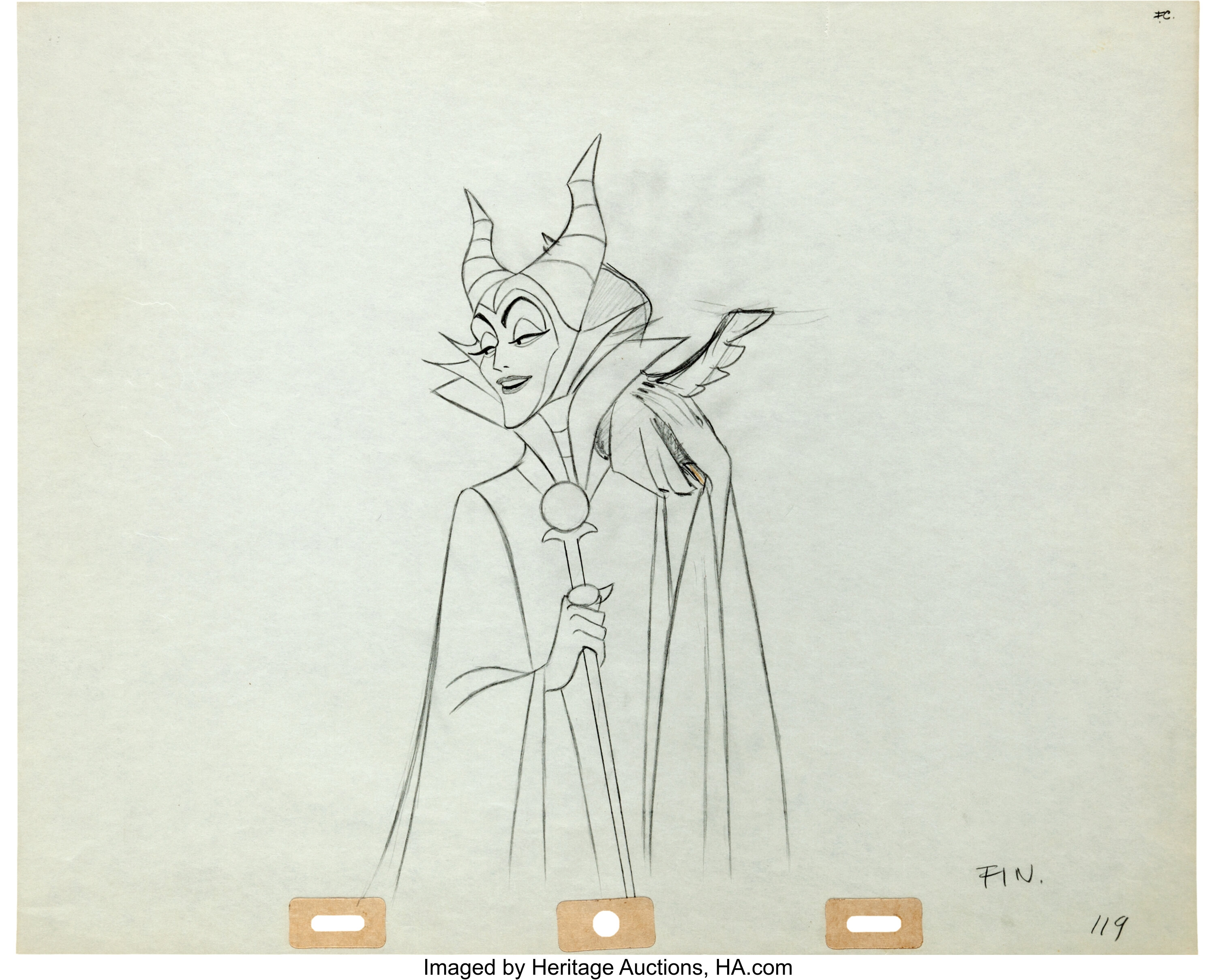 Sleeping Beauty Maleficent and Diablo Production Drawing Animation ...