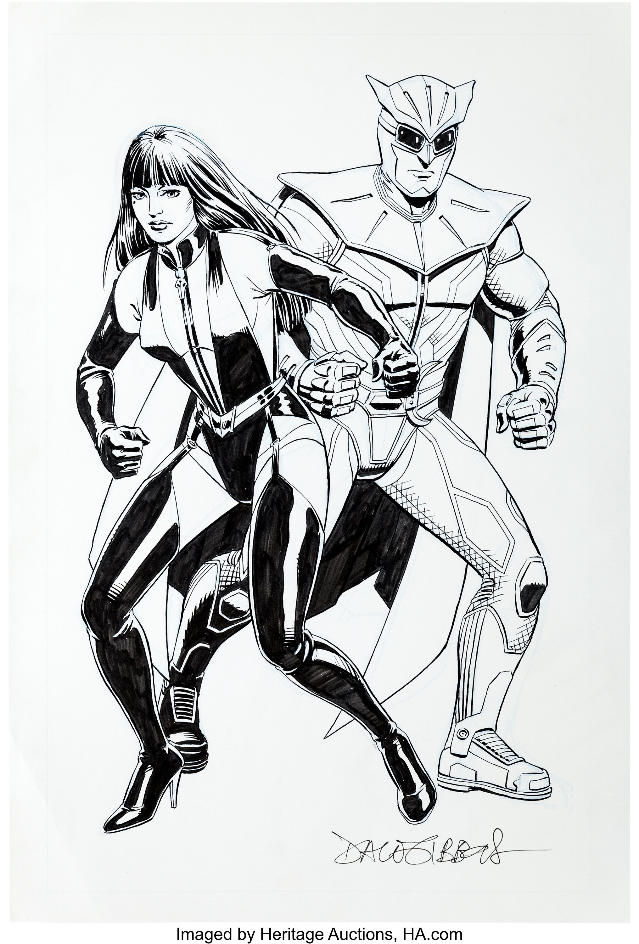 Dave Gibbons Watchmen Silk Spectre II and Nite Owl II Character | Lot ...