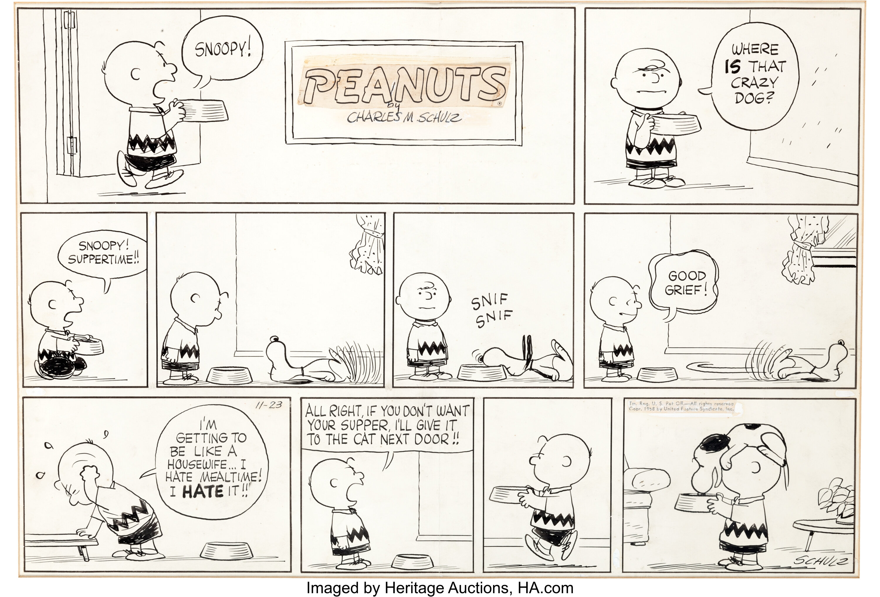 Charles Schulz Peanuts Sunday Comic Strip Original Art Dated Lot 92348 Heritage Auctions