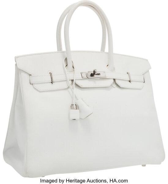 Hermes Birkin 35 cm handbag in white epsom leather