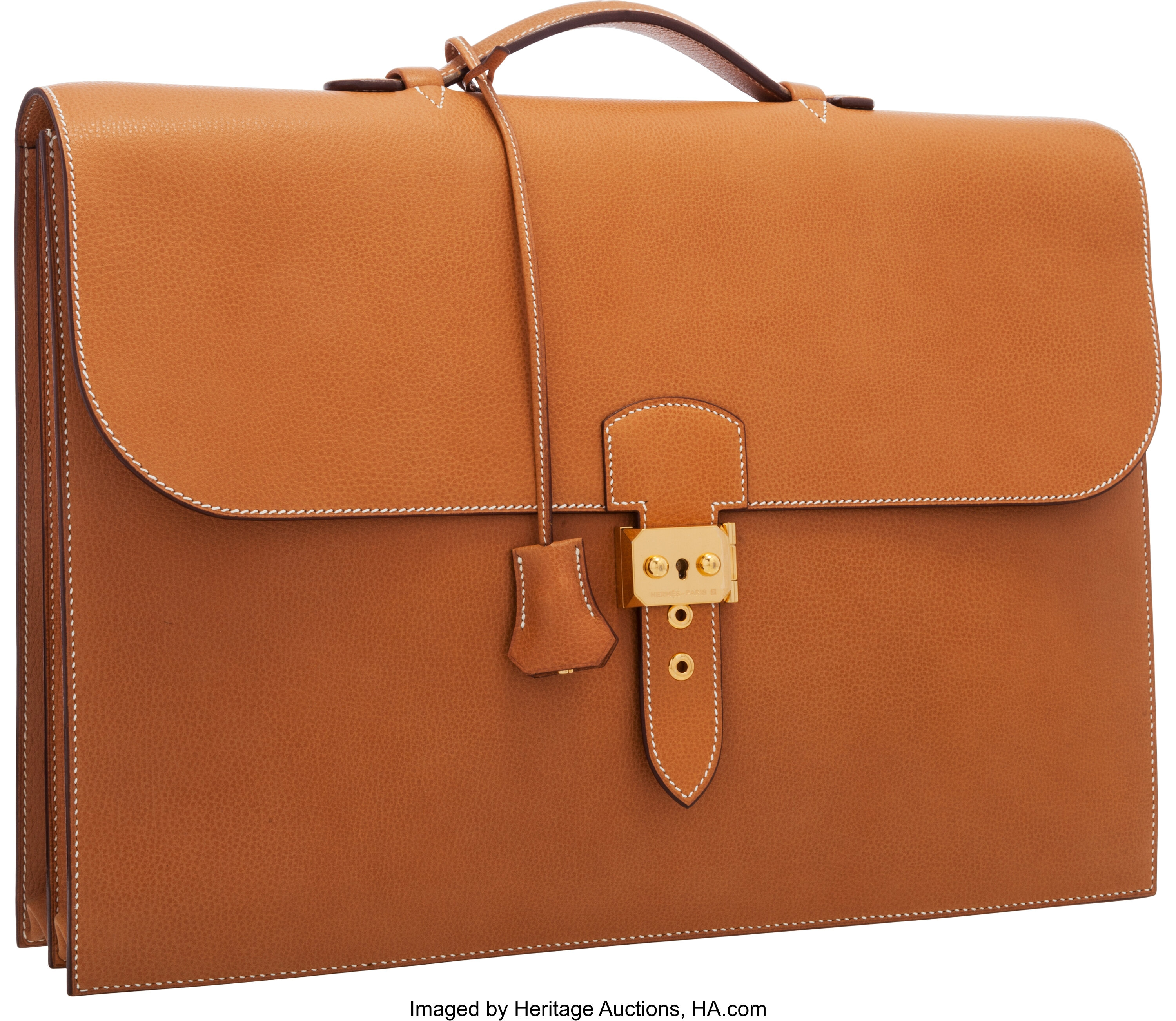Louis Vuitton 'Vache Naturelle' Tan Leather Suitcase, circa 1935