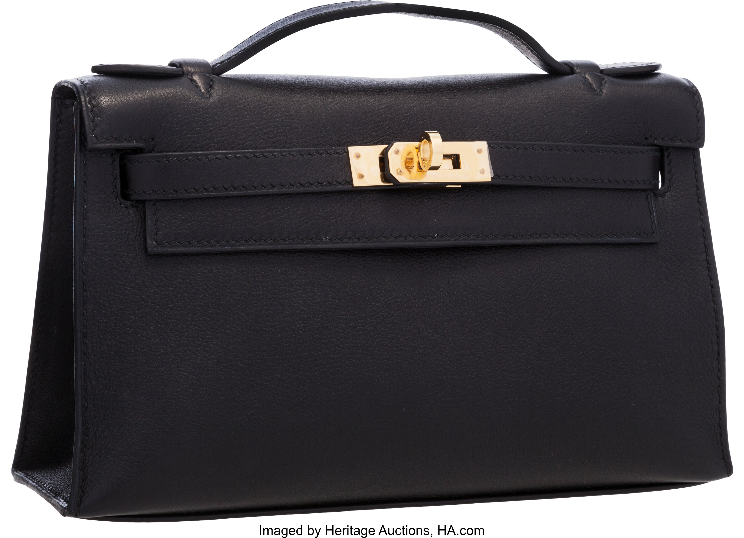 At Auction: Hermes Kelly Handbag Rouge Vif Ardennes with Gold