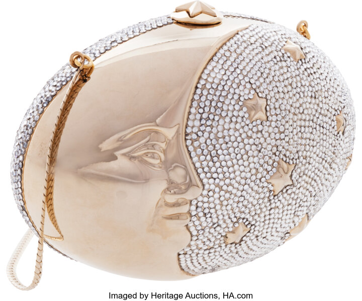 Judith Leiber Swarovski Crystal Moon and Stars Minaudiere Evening