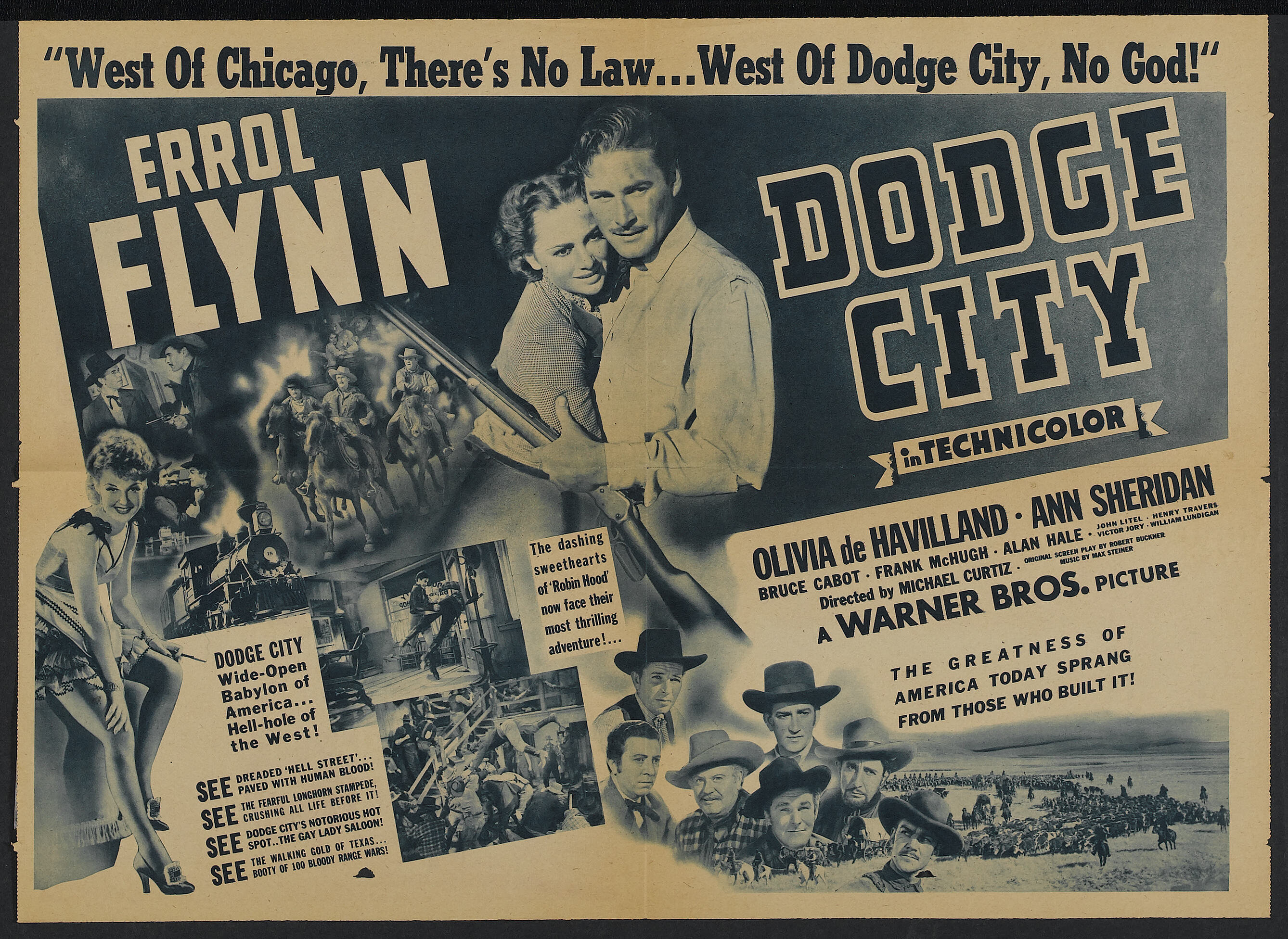 Dodge City Lot (Warner Brothers, 1938). Errol Flynn Heralds (2) | Lot  #25088 | Heritage Auctions