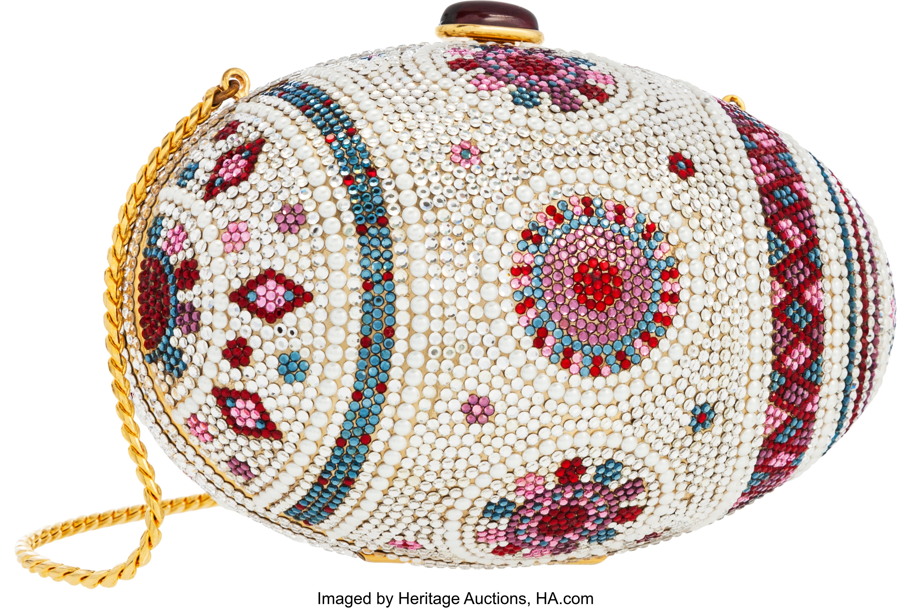 Judith Leiber Full Bead Egg Minaudiere Evening Bag