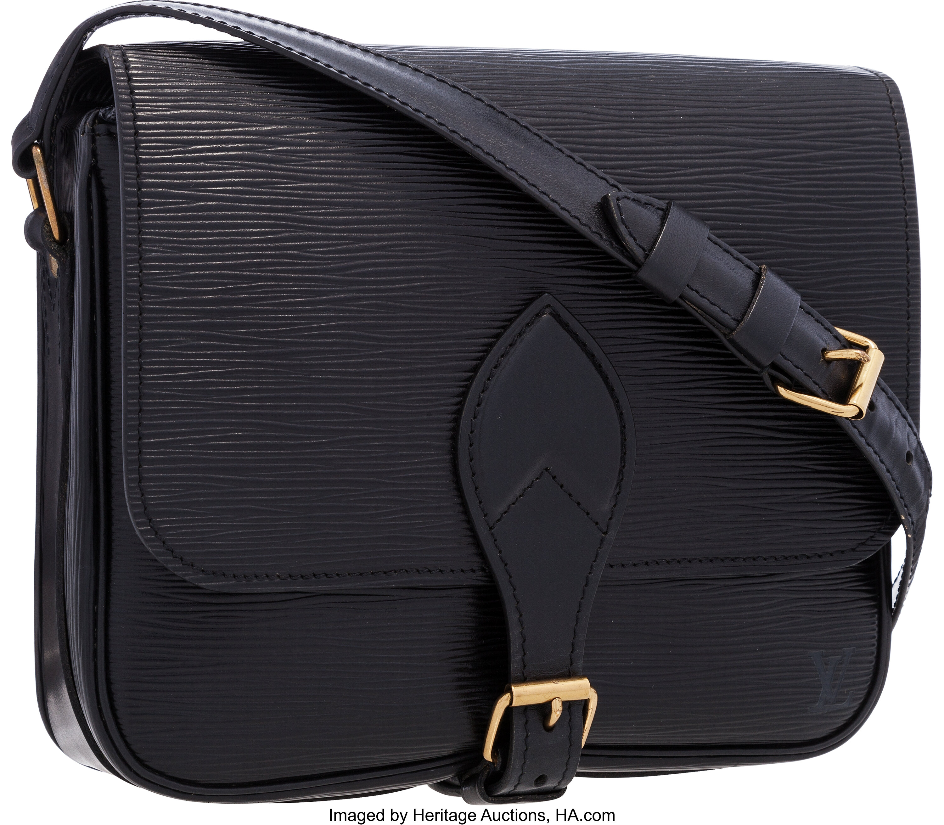 Sold at Auction: Louis Vuitton Black Epi Leather 16MM Adjustable Shoulder  Strap