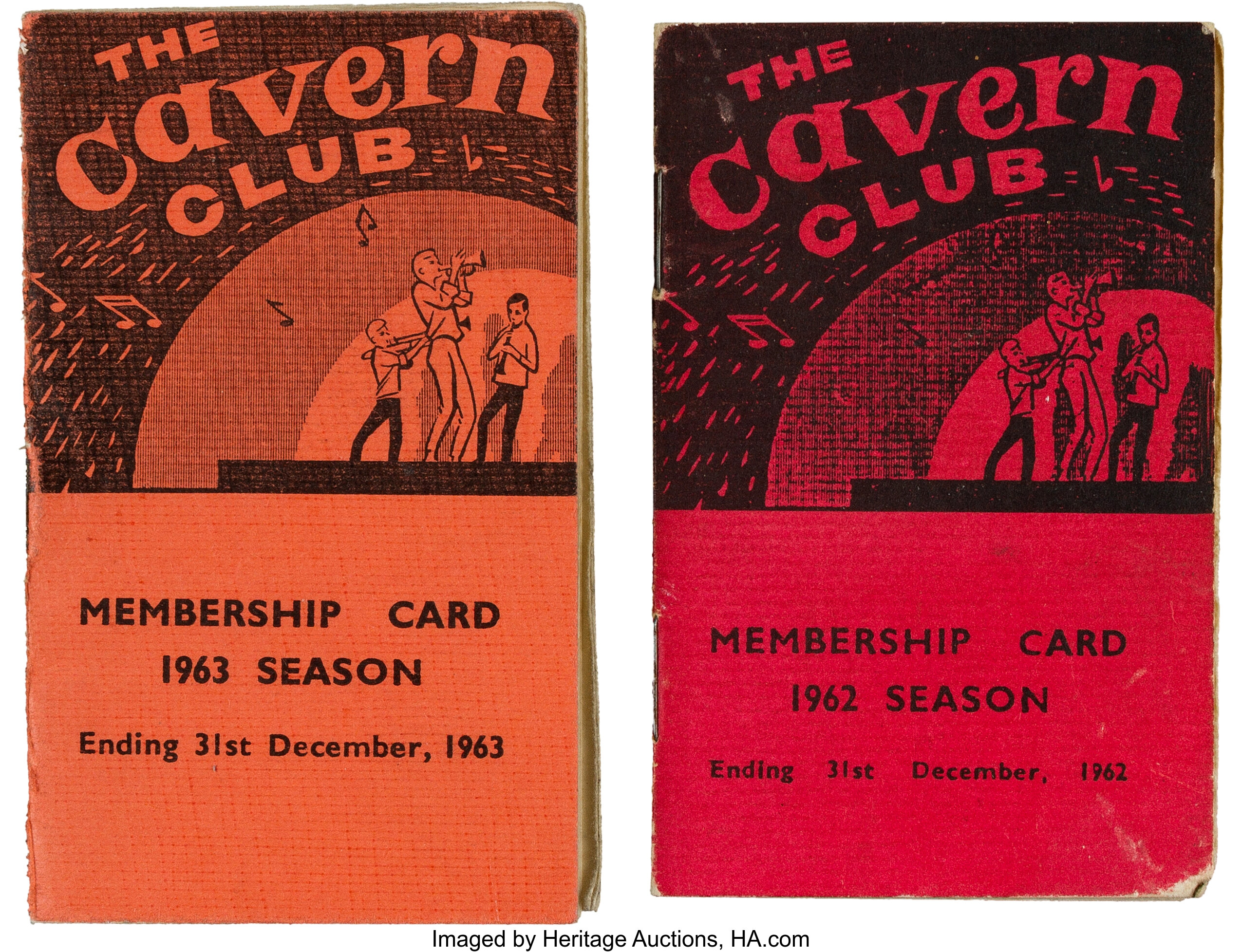 Cavern Club Membership Cards For 1962 And 1963 Total 2 Lot 314 Heritage Auctions