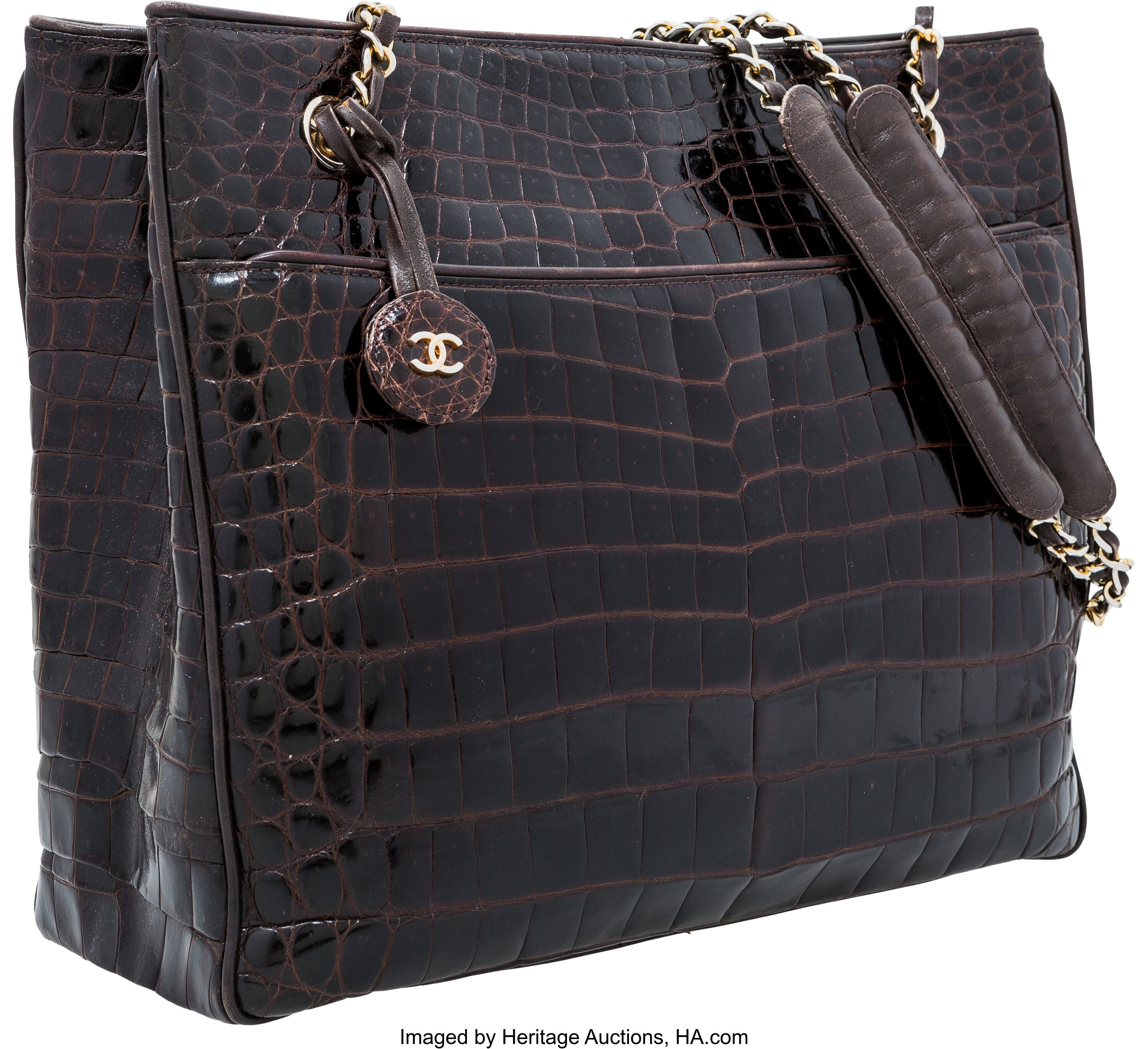 Chanel Black Crocodile Mini Flap Bag With Chain. sold at auction on 13th  December