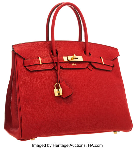 Hermes Birkin Bag 35cm Vermillion Togo Gold Hardware