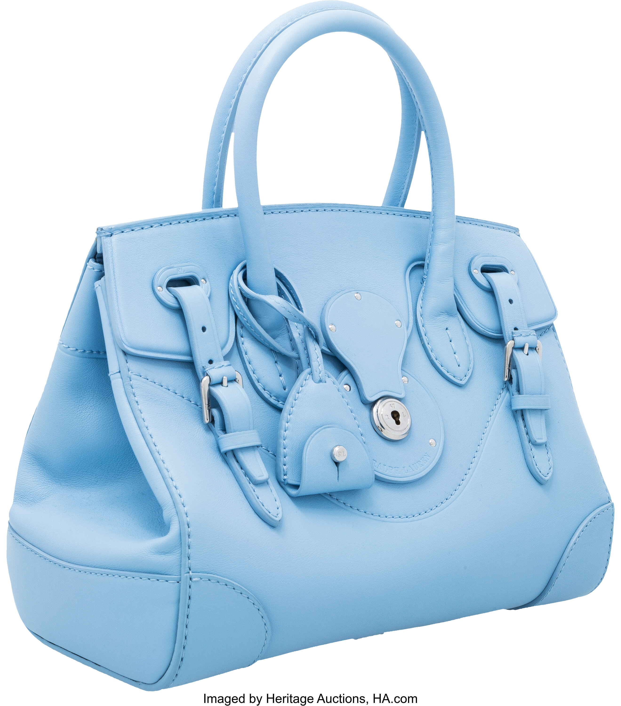 Ralph Lauren Light Blue Leather Small Ricky Bag with Silver | Lot #58471 |  Heritage Auctions