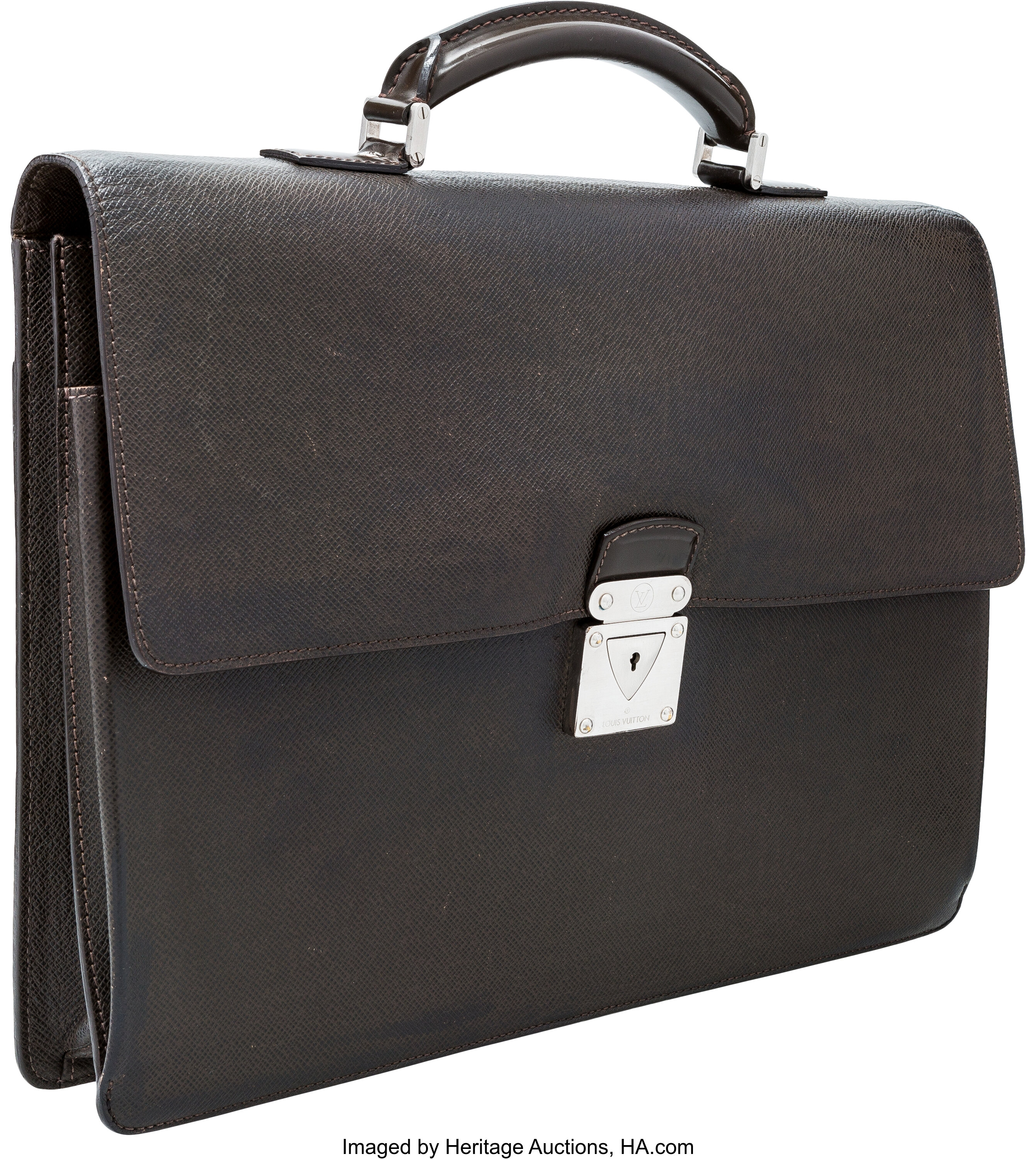 Sold at Auction: Louis Vuitton Taiga Leather Briefcase