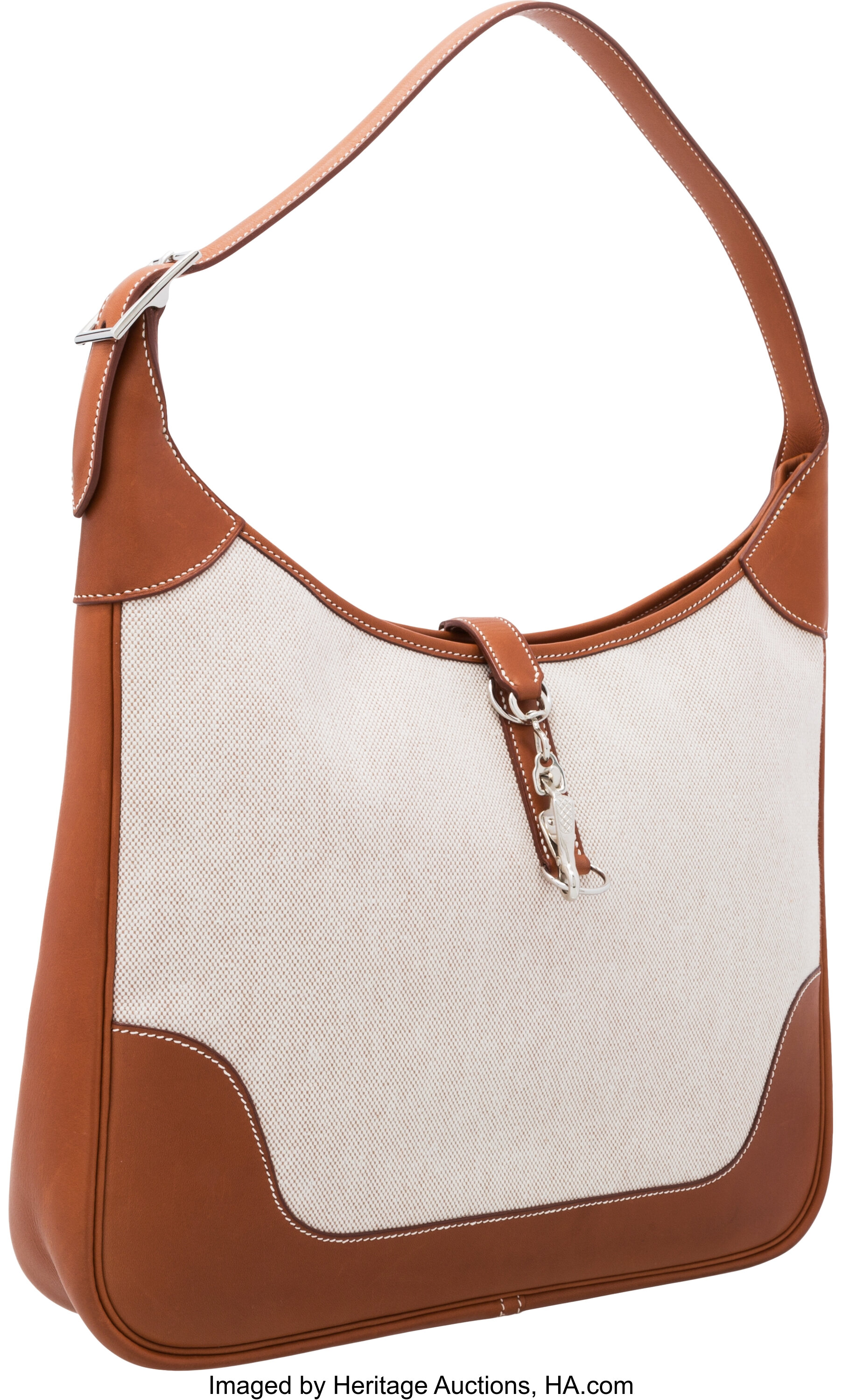 Hermes Natural Toile and Barenia Leather Evelyne I PM