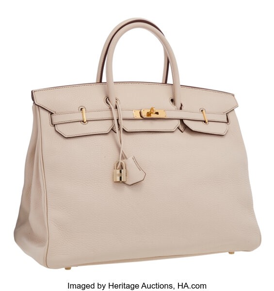 Sold at Auction: Hermes birkin 40cm in Gulliver leather gold with