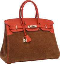 Sold at Auction: Hermes 35cm Brown Leather Custom Hand Painted Birkin