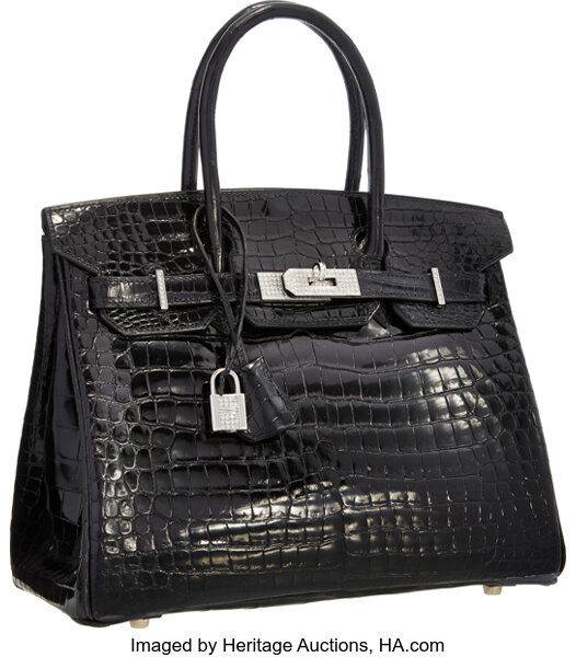 Hermes Birkin 30 Crocodile Bag with diamonds