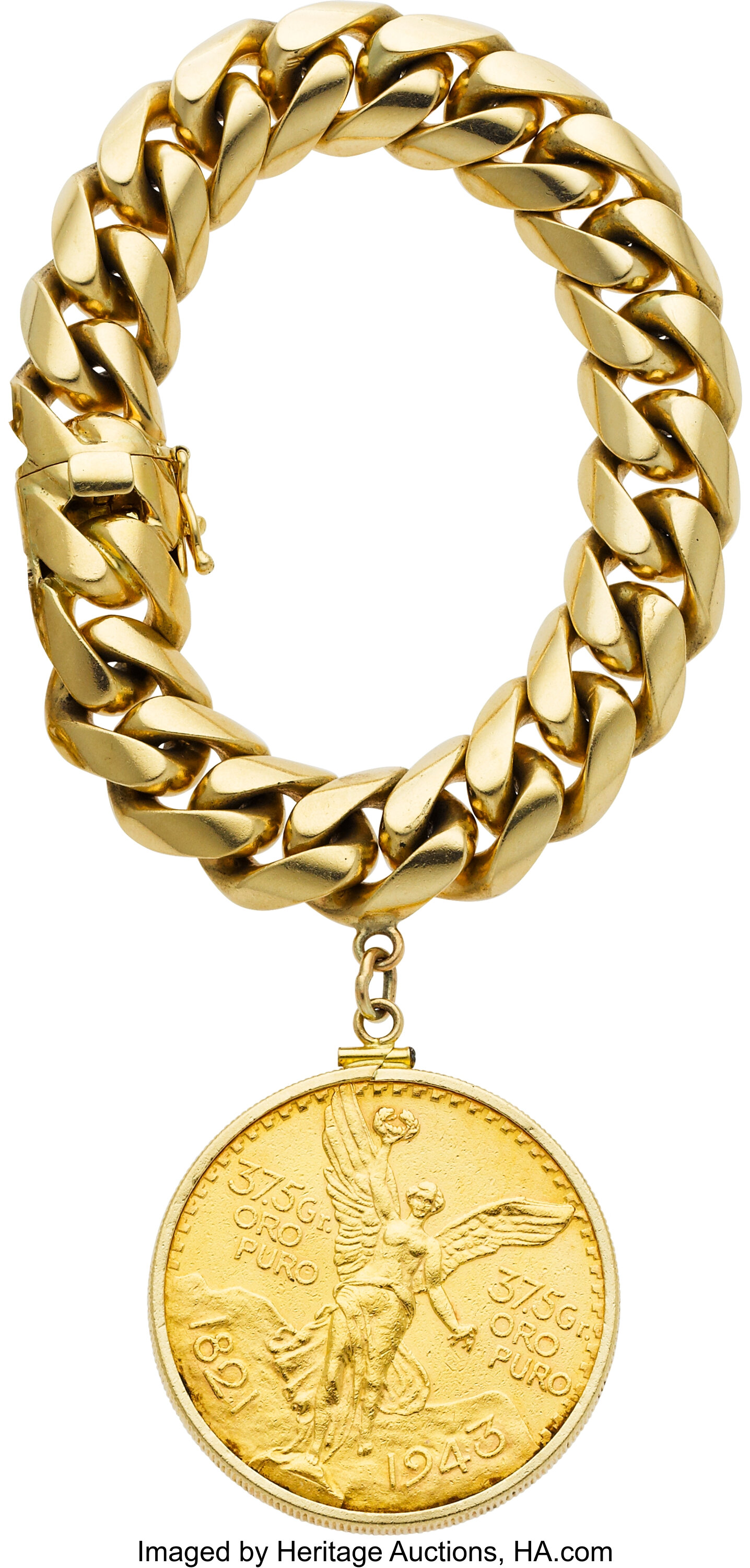 Gold Coin, Gold Bracelet.  Estate Jewelry Bracelets | Lot #54404 | Heritage Auctions