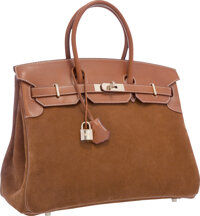 Sold at Auction: Hermes 35cm Brown Custom Hand Painted Birkin