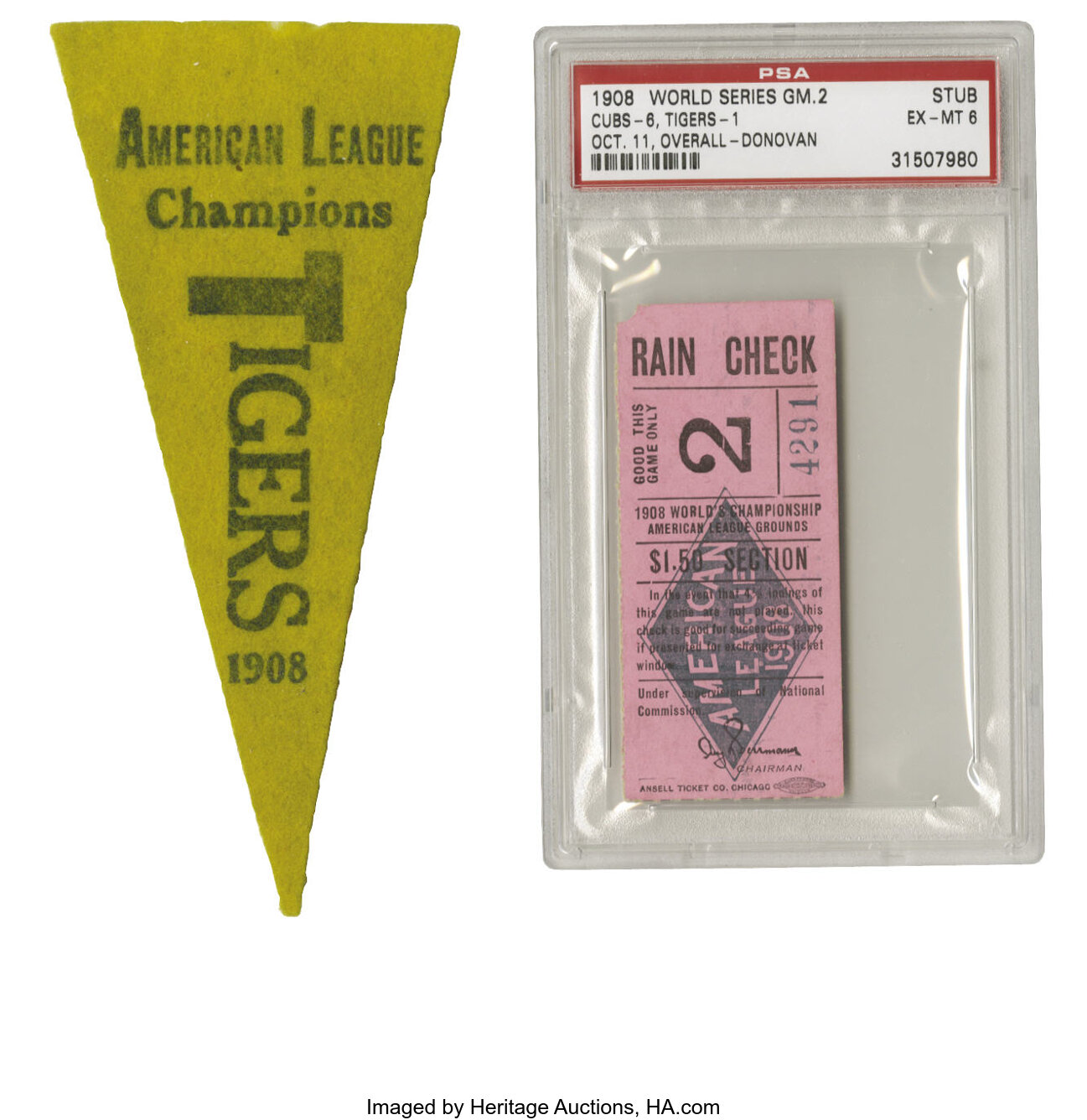 Lot Detail - 1945 World Series Ticket Stub to Game 4 Cubs/Tigers