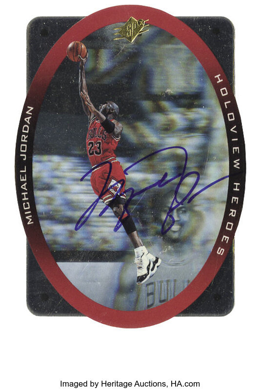 1996 SPx Holoview Heroes Michael Jordan #H1 Signed Card. The | Lot 