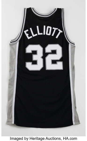 Champion, Shirts, Vintage Champion Sean Elliott Jersey San Antonio Spurs  Nba Size 48 Xl Black