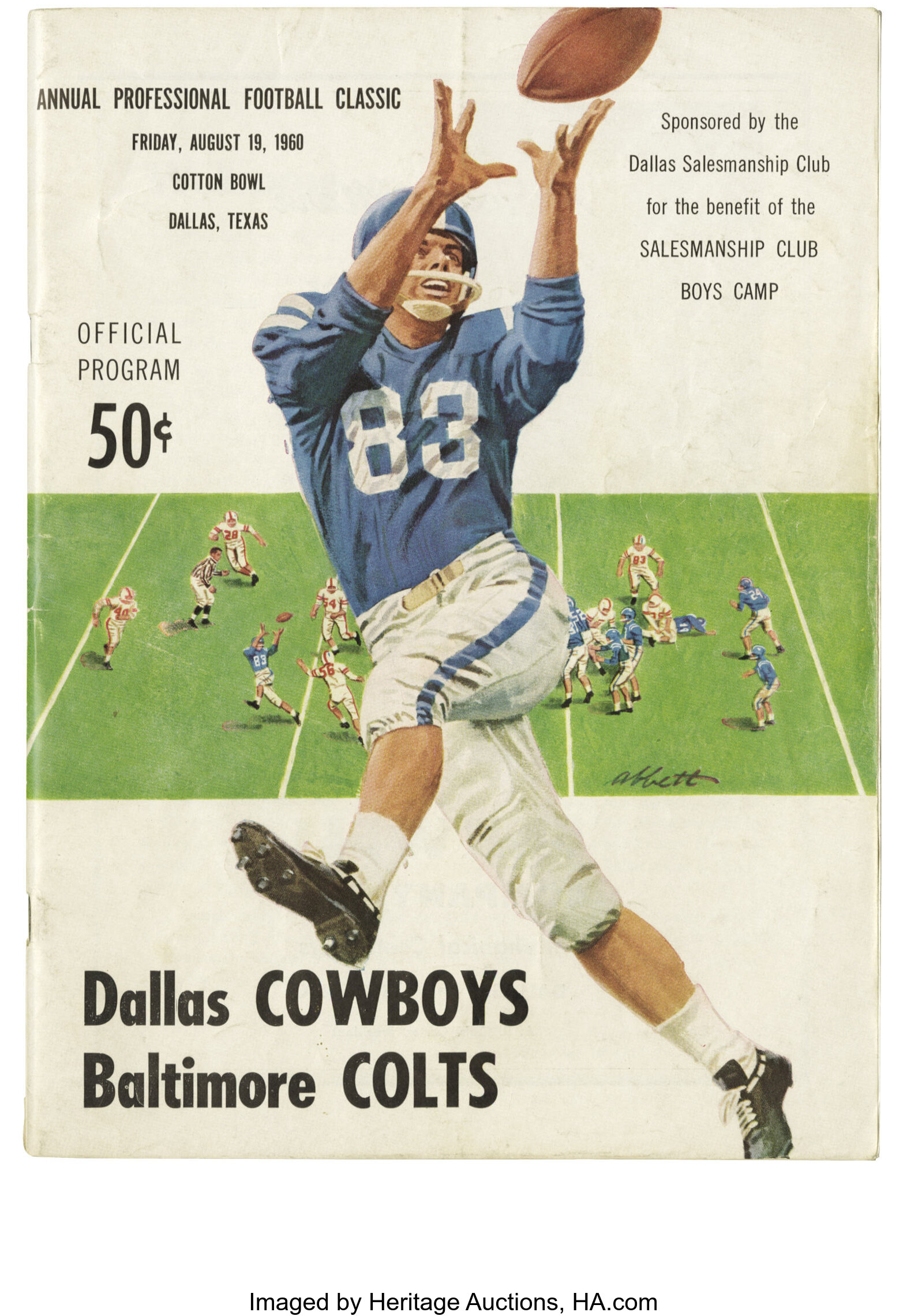 1960 Dallas Cowboys First Game in Dallas Program. Tom Landry and, Lot  #12463