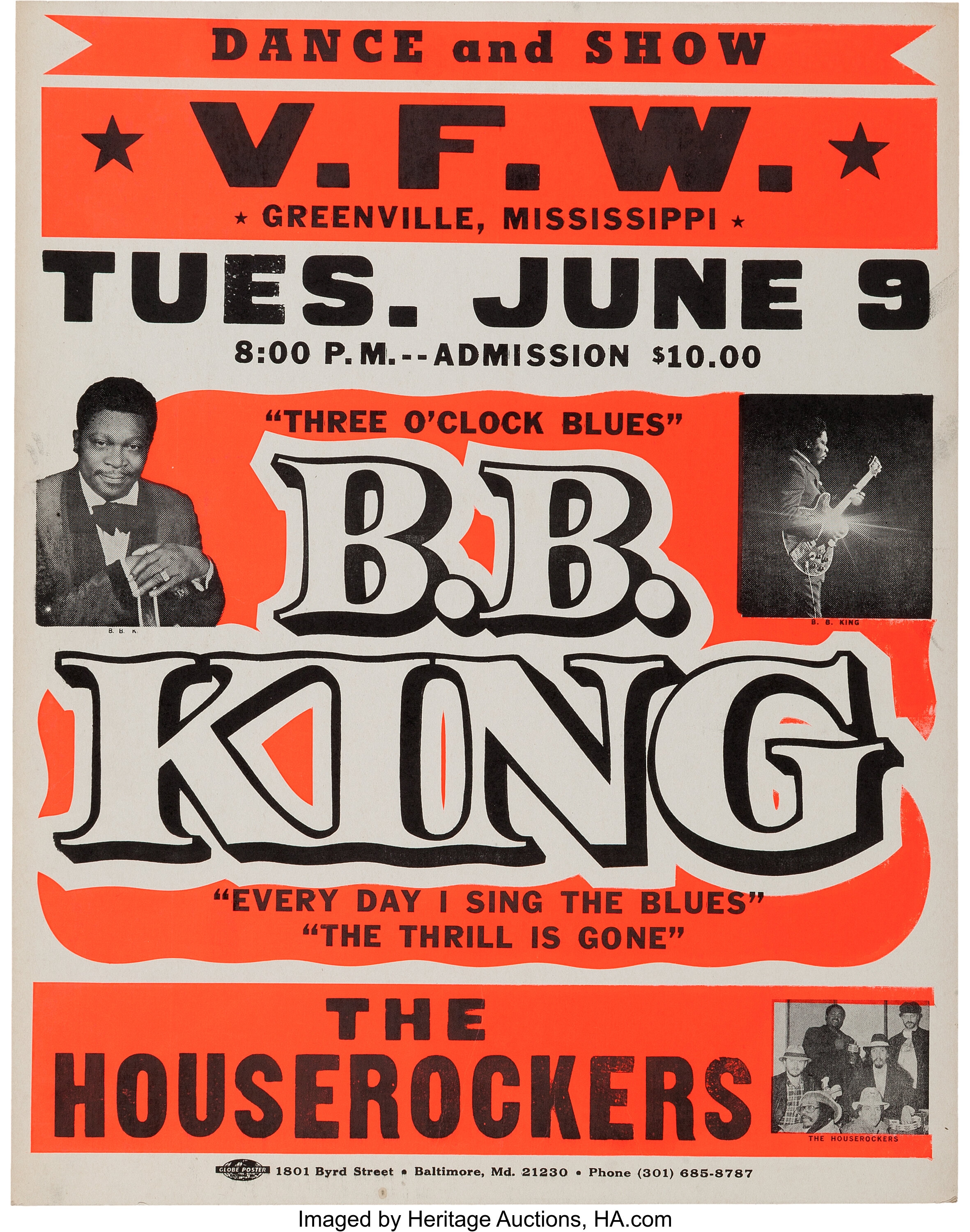 B. B. King Greenville Mississippi Concert Poster (c. 1970).... | Lot #89597  | Heritage Auctions