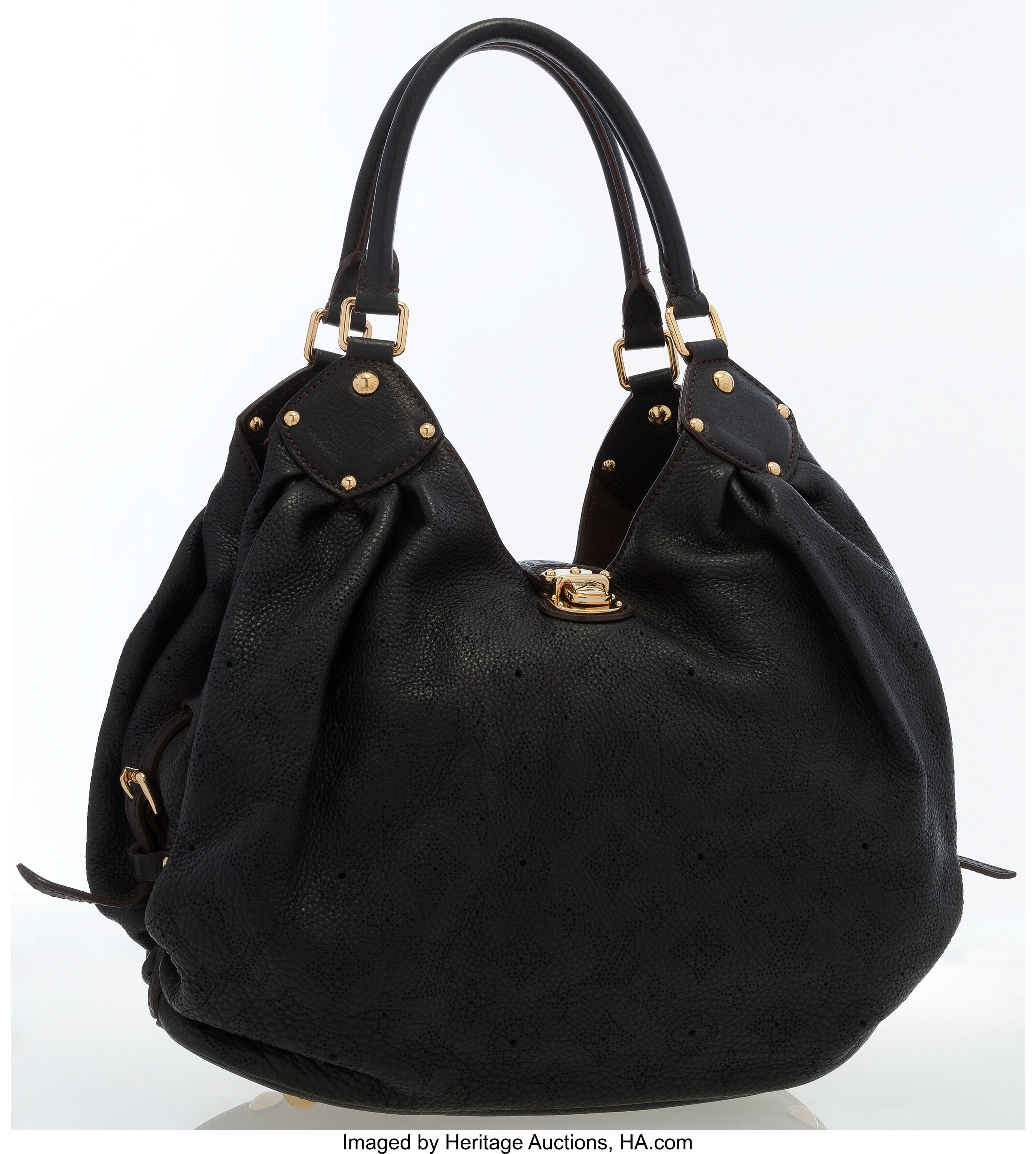 At Auction: A Louis Vuitton Mahina Leather Handbag, Black Leather