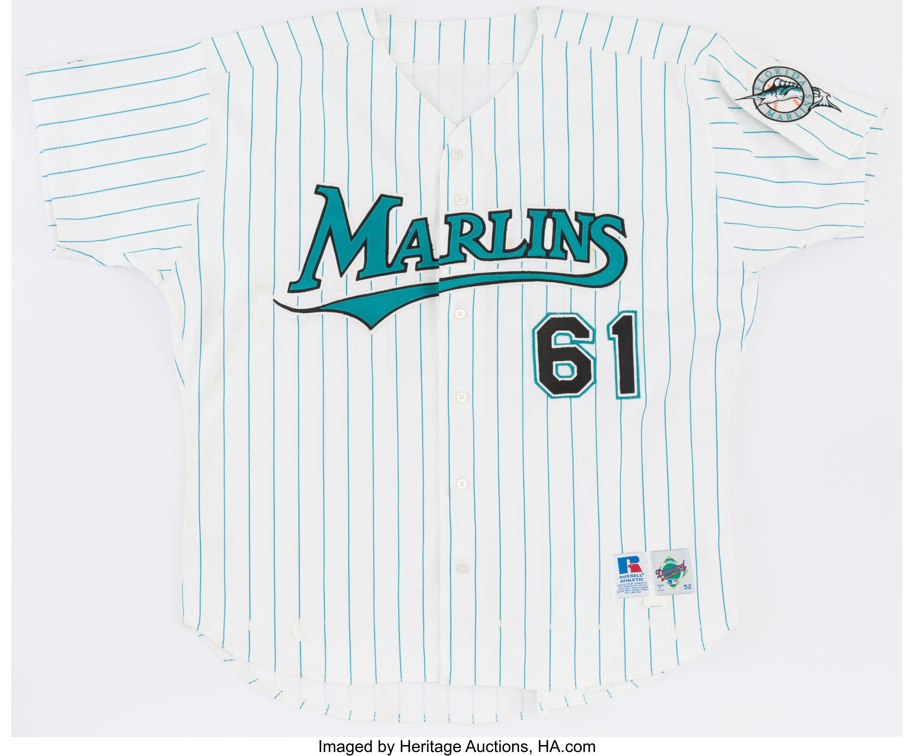 1999-02 Florida Marlins #98 Game Used Black Jersey BP ST DP07288
