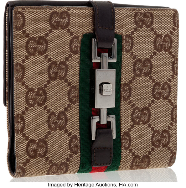 Gucci Signature Canvas Bifold Wallet-Brown (Wallets and Small Leather Goods, Wallets)