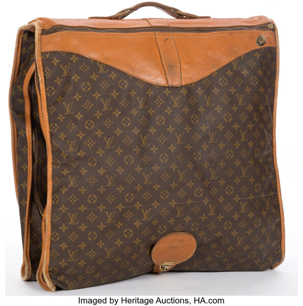 LOUIS VUITTON 3 Hangers Monogram Canvas Garment Bag Brown