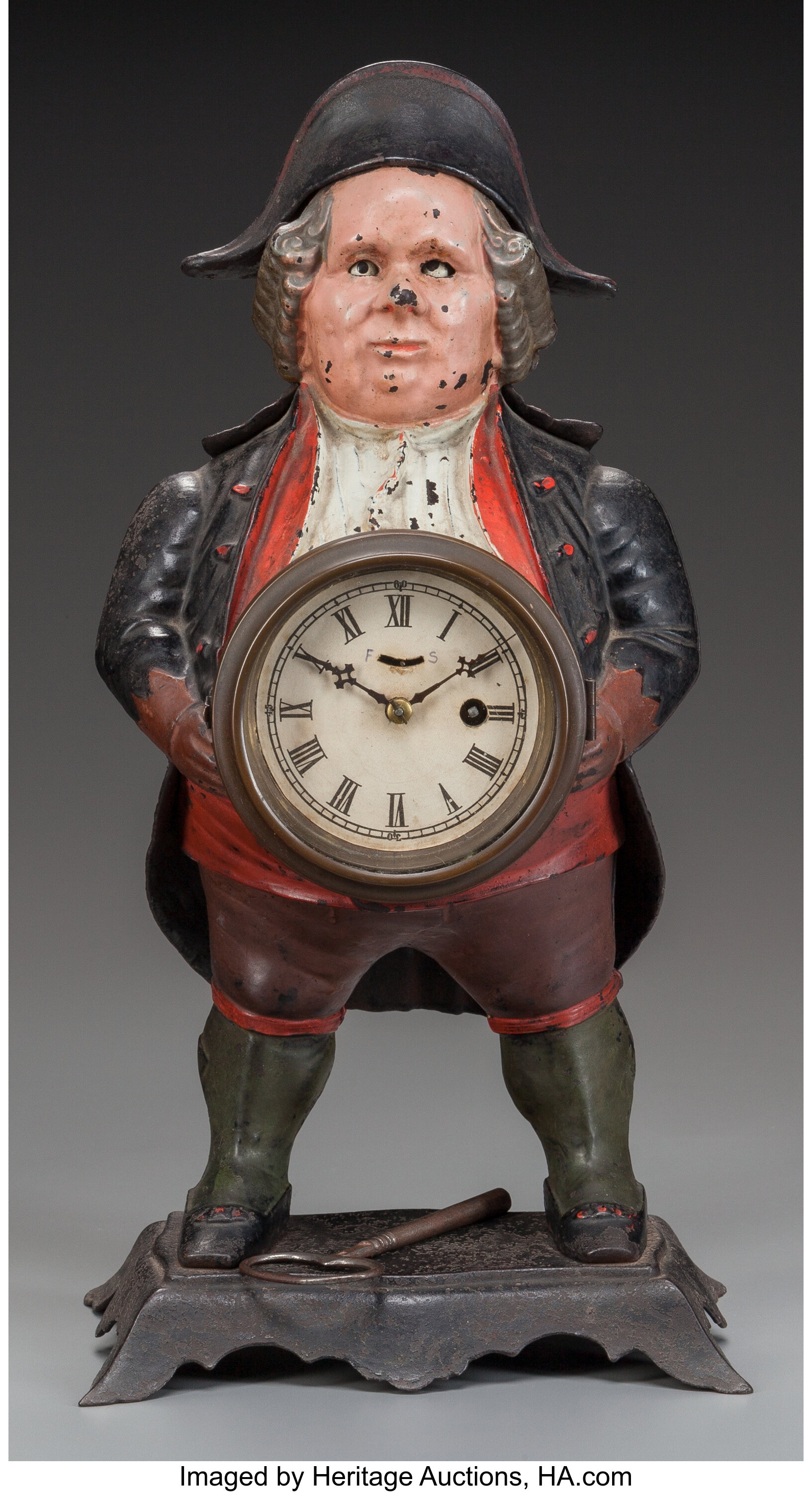 A BRADLEY & HUBBARD CAST IRON BLINKING EYE NOVELTY CLOCK, circa | Lot  #62626 | Heritage Auctions