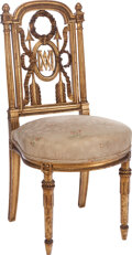 Lot 637: Pr. French Louis XVI Chairs w/ Gilt Carving