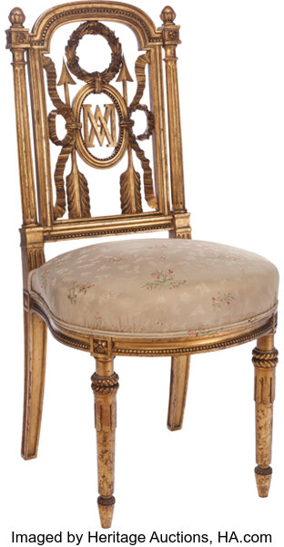 French louis xvi lyre side chair