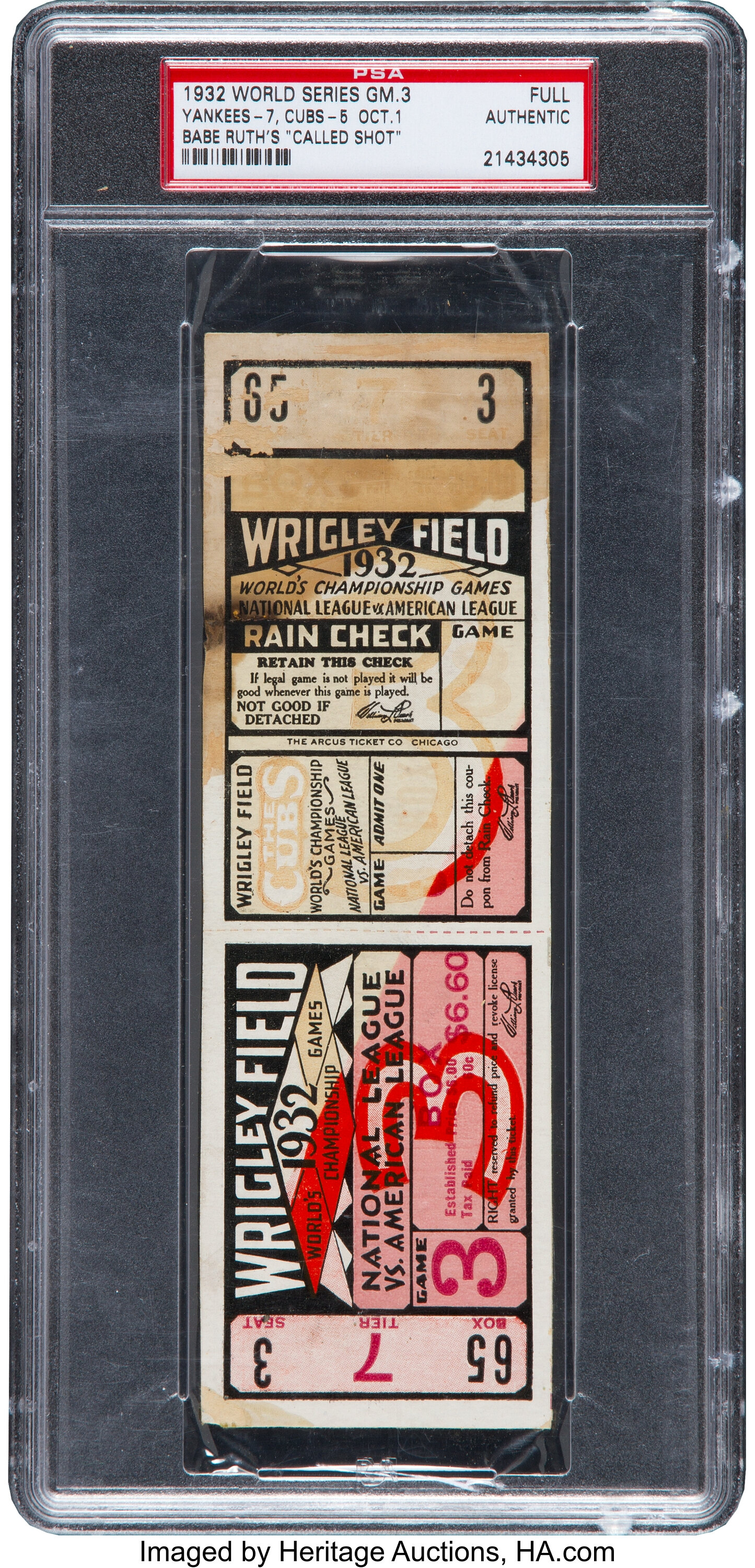 Babe Ruth Autographed Signed & Charlie Root 1932 World Series