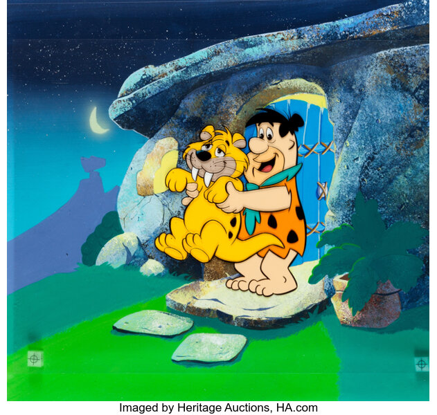 Flintstones Denny s Restaurant Promotion Illustration and Plate