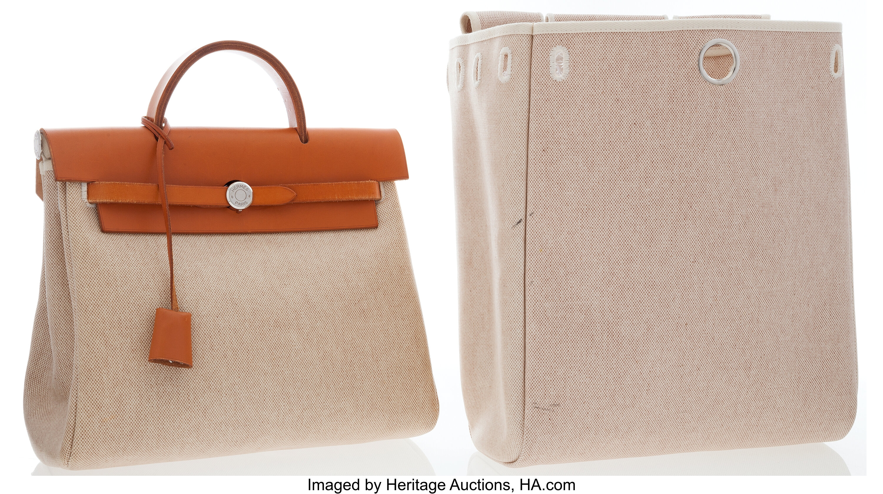 Sold at Auction: HERMES HERBAG BACKPACK