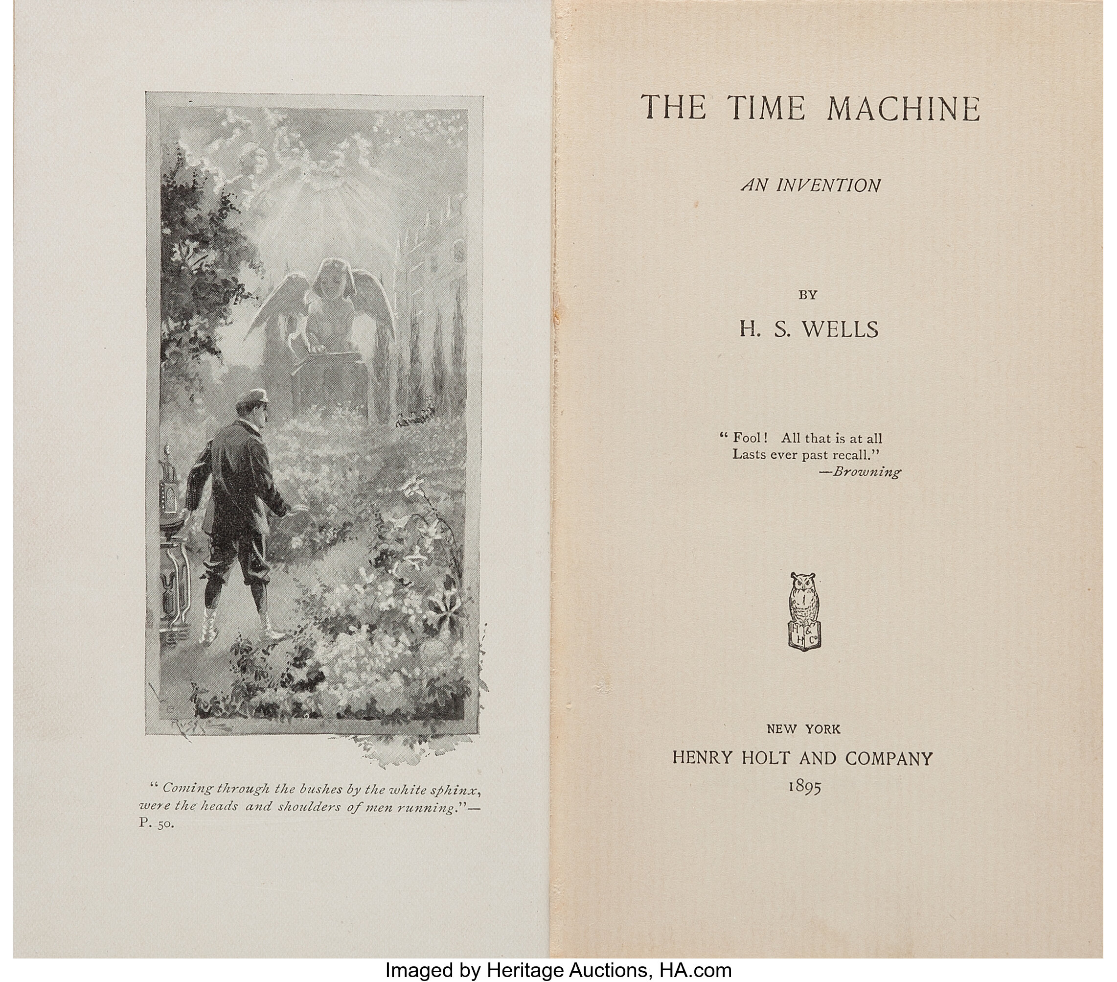 H G Wells H S Sic Wells The Time Machine An Invention Lot Heritage Auctions